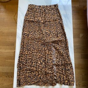 Midi Leopard Skirt with Slit